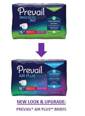 Prevail Air Plus Disposable Diaper Brief, Heavy, Size 2 - Kin Care Medical Supply