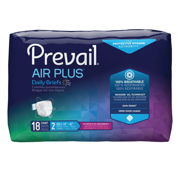 Prevail Air Plus Disposable Diaper Brief, Heavy, Size 2 - Kin Care Medical Supply