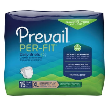 Prevail Per-Fit Disposable Diaper Brief, Maximum, X-Large - Kin Care Medical Supply