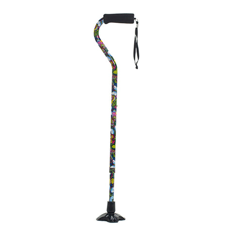 Self Standing Offset Aluminum Cane Black - Kin Care Medical Supply