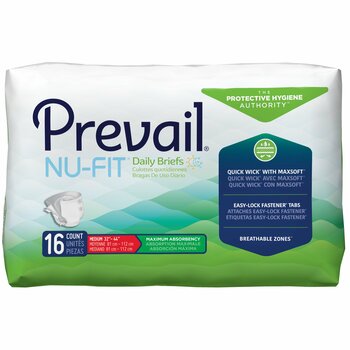Prevail Nu-Fit Disposable Diaper Brief, Maximum - Kin Care Medical Supply