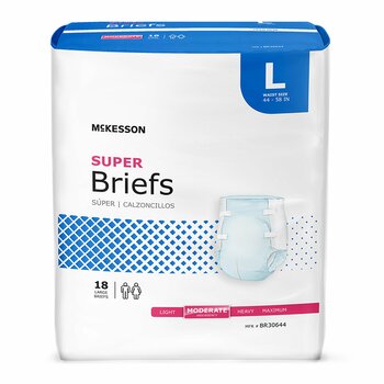 McKesson Super Disposable Diaper Brief, Moderate, Large - Kin Care Medical Supply