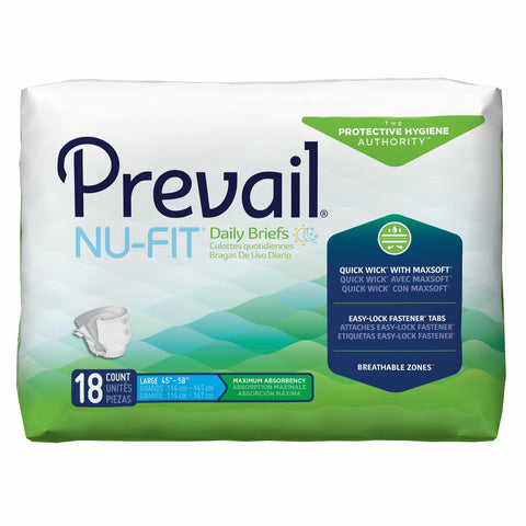 Prevail Nu-Fit Disposable Diaper Brief, Maximum - Kin Care Medical Supply