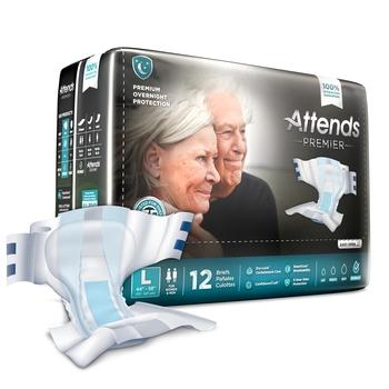 Attends Premier Disposable Diaper Brief, Overnight - Kin Care Medical Supply