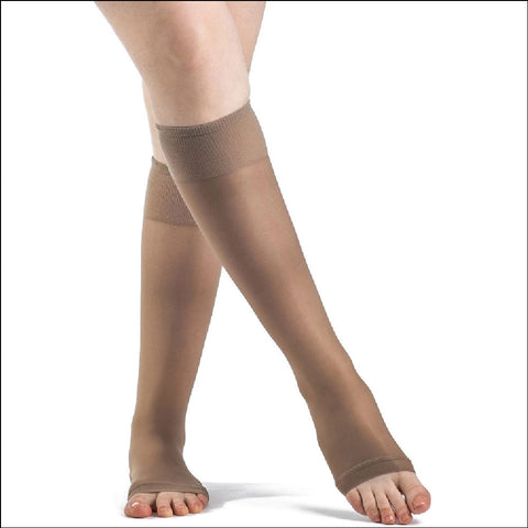 Ladies’ 120 Sheer Fashion Open Toe Knee High 15-20 Mmhg - Kin Care Medical Supply