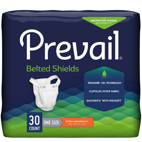 Prevail Belted Shields Disposable Belted Undergarment, Extra, One Size Fits Most - Kin Care Medical Supply