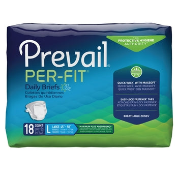 Prevail Per-Fit Disposable Diaper Brief, Maximum, Large - Kin Care Medical Supply