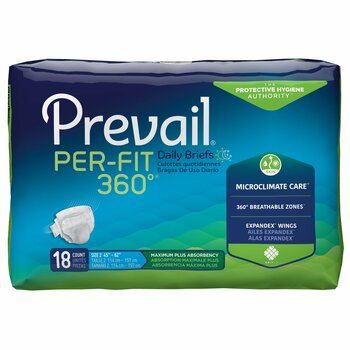 Prevail Per-Fit 360 Disposable Diaper Brief, Maximum Plus, Large - Kin Care Medical Supply