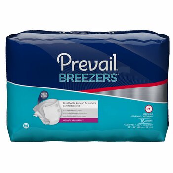 Prevail Breezers Disposable Diaper Brief, Ultimate, Medium - Kin Care Medical Supply