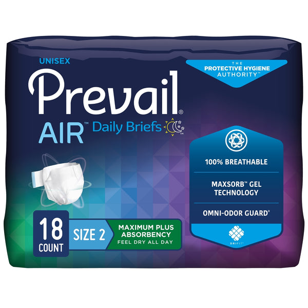 Prevail Air Disposable Diaper Brief, Heavy, Size 2 - Kin Care Medical Supply
