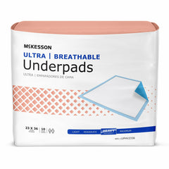 McKesson Ultra Breathable Disposable Peach Underpad, Heavy, 23 X 36 Inch - Kin Care Medical Supply