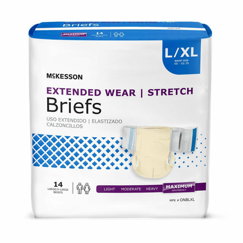 McKesson Extended Wear Stretch Disposable Diaper Brief, Maximum - Kin Care Medical Supply