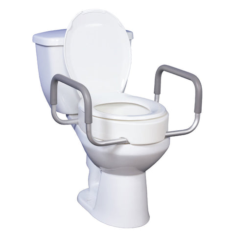 Premium Raised Toilet Seat with Removable Arms - Kin Care Medical Supply