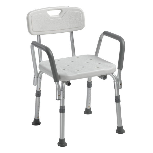 Shower Chair with Back and Removable Padded Arms - Kin Care Medical Supply